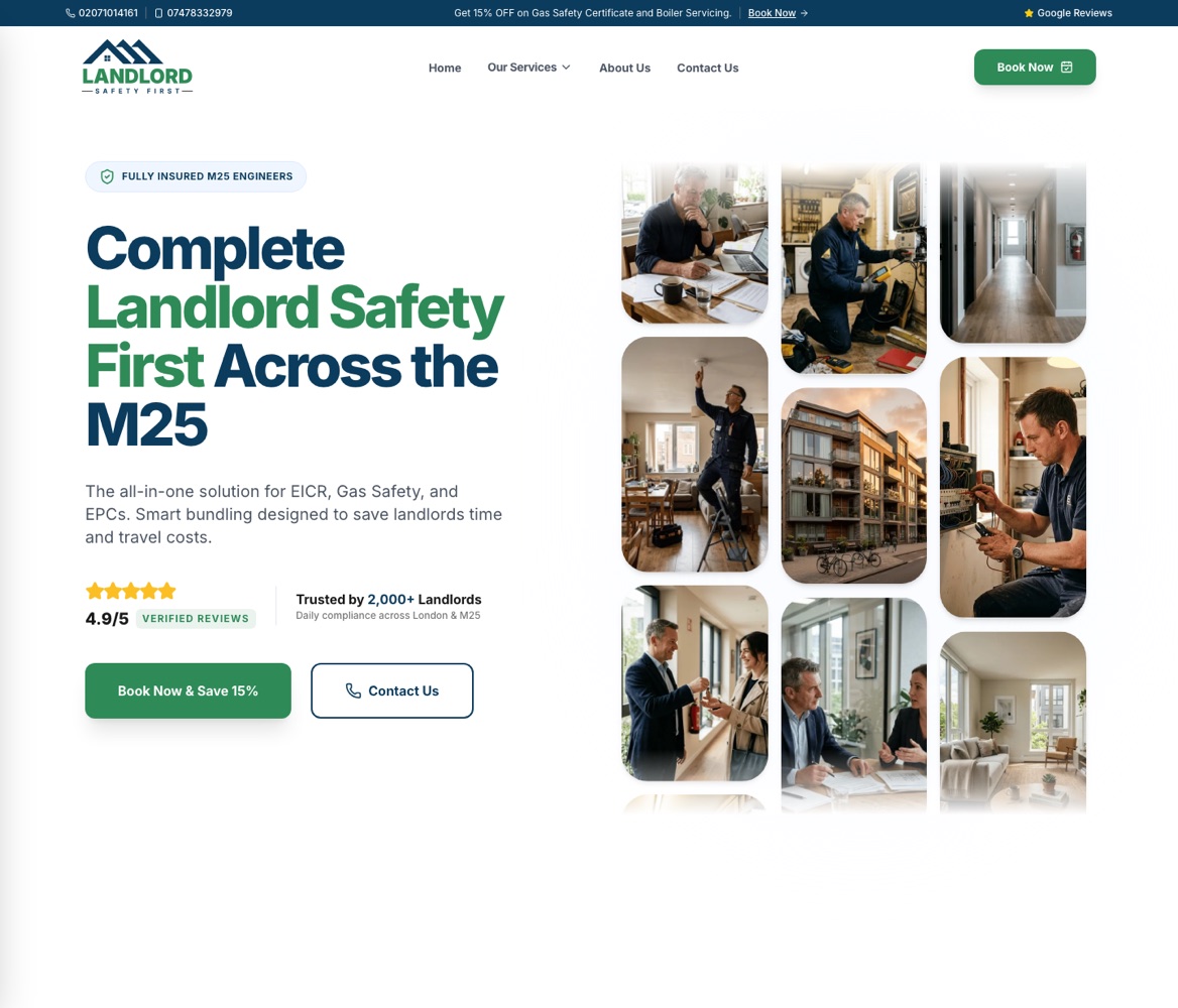 Landlord Safety First website homepage