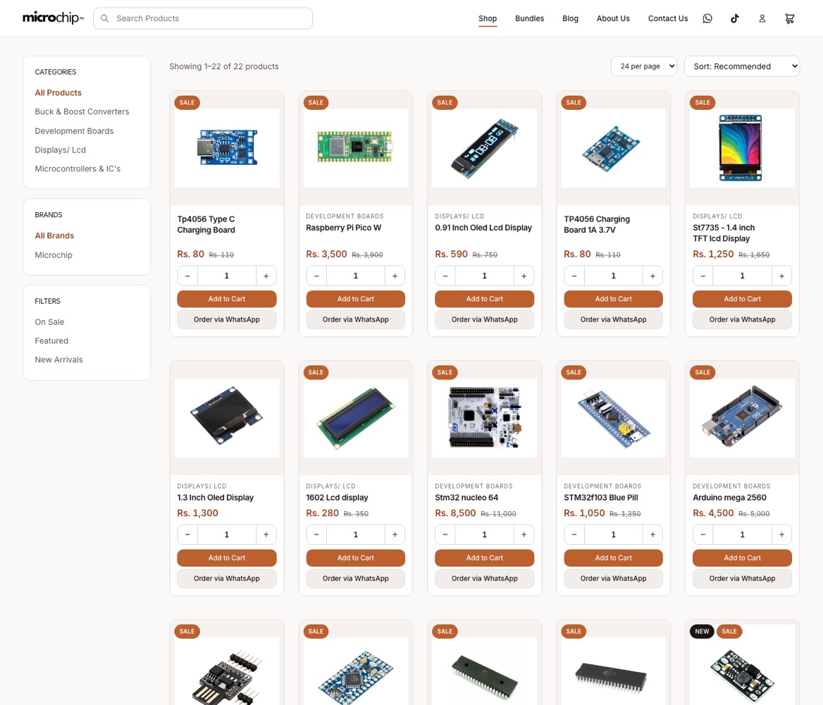Microchip website homepage